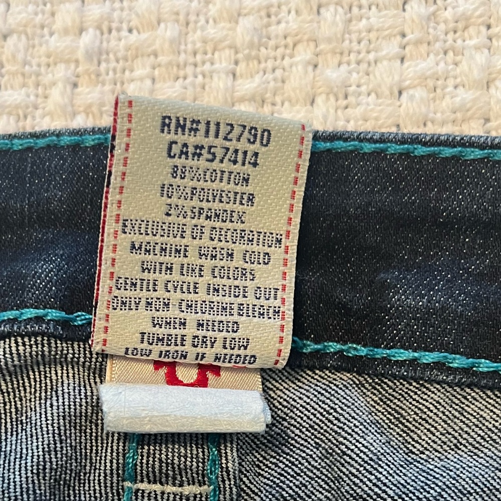 True Religion Women’s Straight Jeans with Colored Embroidered Logo Size 27 - Picture 10 of 14